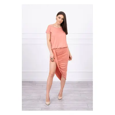 Asymmetrical apricot dress