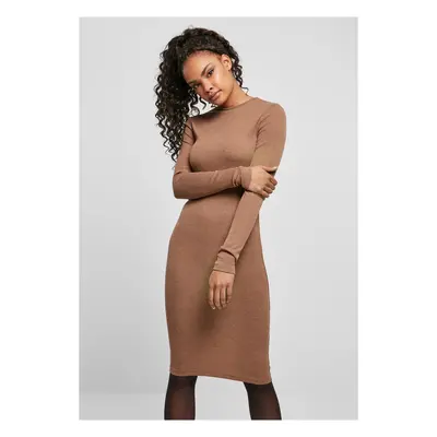 Women's ribbed dress URBAN CLASSICS - brown