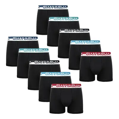 10PACK Men's Boxer Shorts Gianvaglia Black