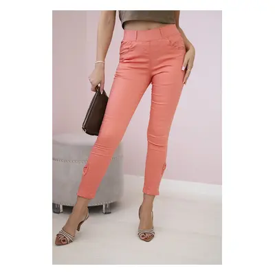 marka niezdefiniowana Colorful jeans with bow apricot