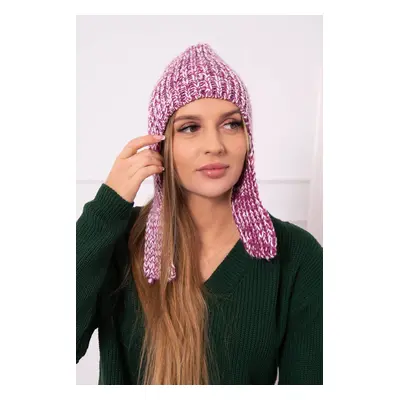 marka niezdefiniowana Women's long eared cap Jana K314 purple+white