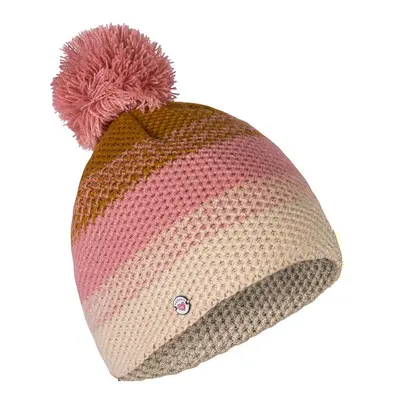 Girl's hat with pompom Hannah OLA JR brown rice