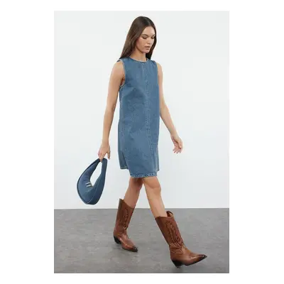 Trendyol Blue Oversize Mini Denim Dress