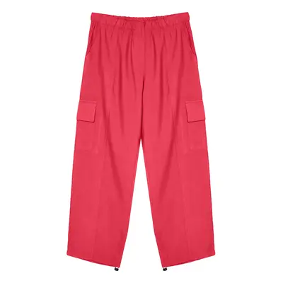 Trendyol Fuchsia Cargo Pocket Wide Leg Woven Trousers