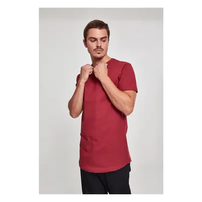 Shaped long t-shirt in burgundy color