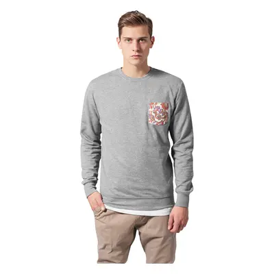 Contrasting Crewneck Pocket Grey/Floral