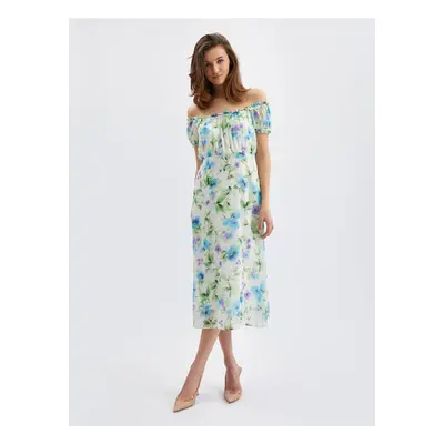 Orsay Blue-cream Women's Flowered Dress - Women