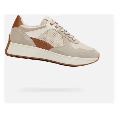 Cream women's sneakers Geox Amabel - Women's