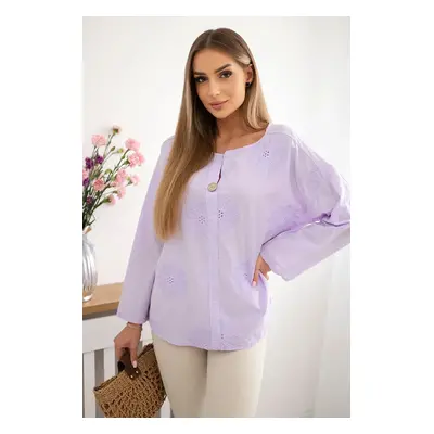 Kesi Włoski Shirt blouse with an embroidered pattern violet