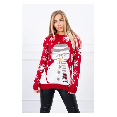 Christmas sweater with red snowman