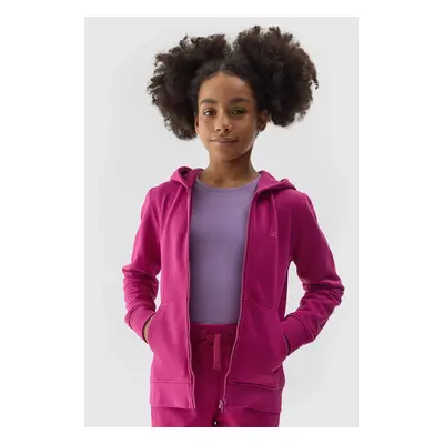 Girls' Sweatshirt with Hoodie 4F - Pink