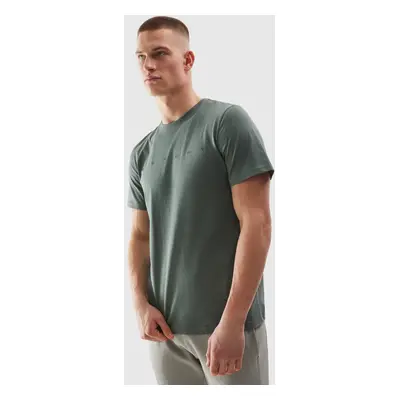 Men's T-shirt in a regular fit made of organic cotton with a 4F print - khaki