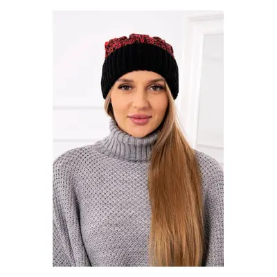 marka niezdefiniowana Cap with a pompom Abigail K326 black+raspberry