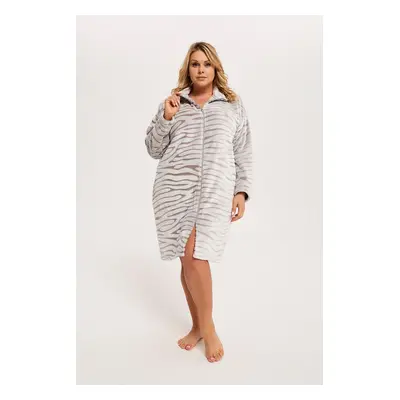 Meru women's bathrobe with long sleeves - grey