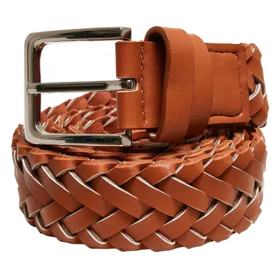 Braided synthetic leather strap light brown