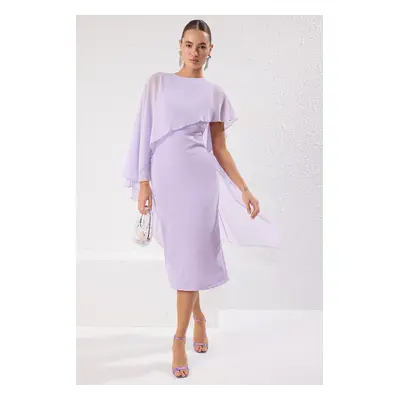 Trendyol Lilac Plain Woven Finike Mini Unlined Stylish/Evening Dress