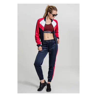 Women's Short Raglan Track Jacket Navy/Fiery Red/White