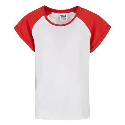 Girls' contrasting raglan t-shirt white/large