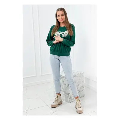 Dark green sweatshirt with print