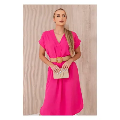 Kesi Włoski Dress with a decorative belt pink