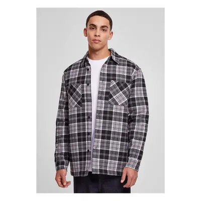 Padded plaid shirt jacket black/white