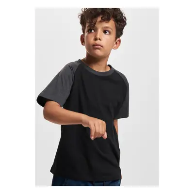 Boys Raglan Contrast Tee Black/Charcoal