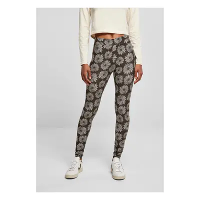 Women's Soft Leggings AOP Brown Chamomile