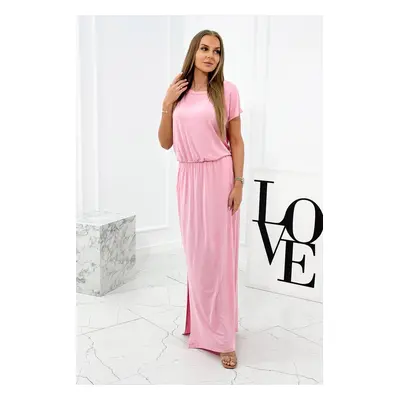 Viscose dress with pockets light pink