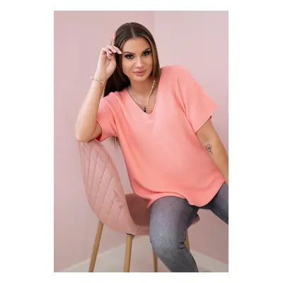 Kesi Włoski V-neck sweater blouse apricot