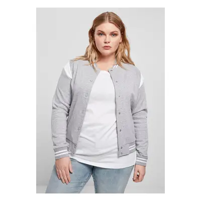 Women's Organic College Sweat Jacket Sweatshirt Grey/White