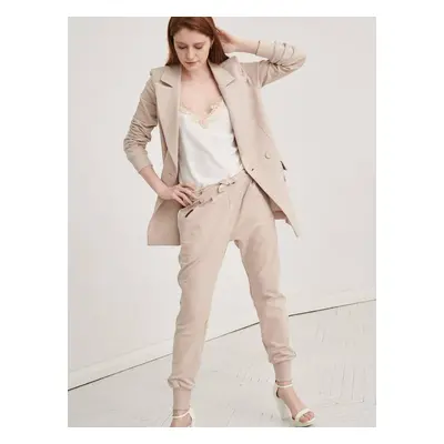 Beige oversize double-breasted jacket Blue Shadow