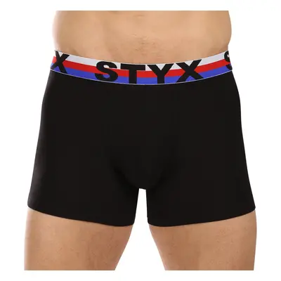 Men's Boxer Shorts Styx Long Sports Rubber Black Tricolor