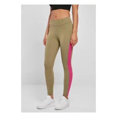 Women's Color Block Khaki/Light Purple Leggings