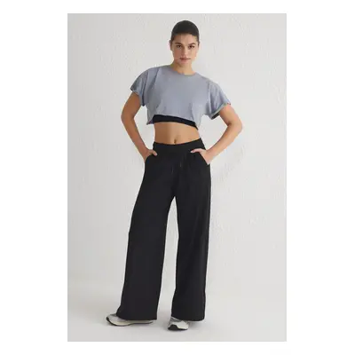 Trendyol Black Plain Diver/Scuba Sportswear Sweatpants