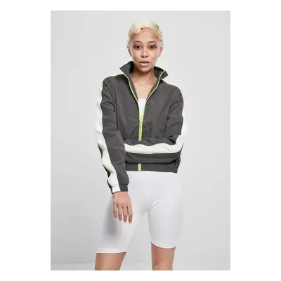 Women's jacket with short stripes darkshadow/electriclime