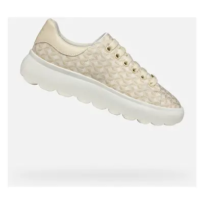 Cream women's sneakers Geox Spherica EC4.1 - Women's