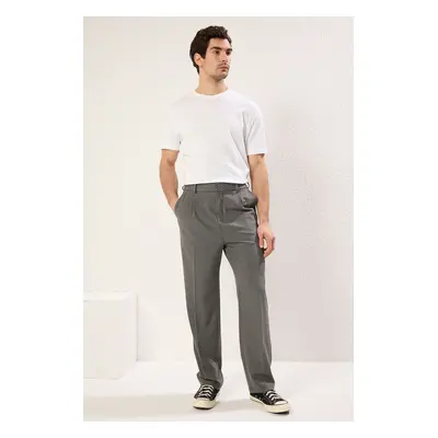 Trendyol Grey Wideleg Baggy Relaxed Fit Woven Fabric Trousers