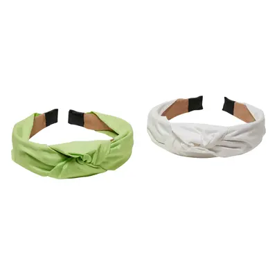 Headband with knot 2-pack light mint/white