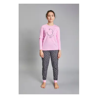 Girls' pyjamas Antilia long sleeves, long legs - pink/print