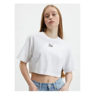 White Womens Crop Top Puma Dare To - Women