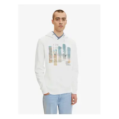 White Mens Hoodie Tom Tailor - Men