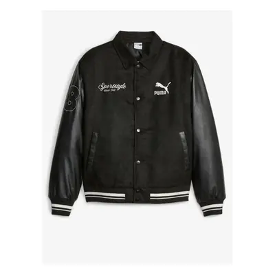 Black Men Jacket Puma Team Varsity - Men