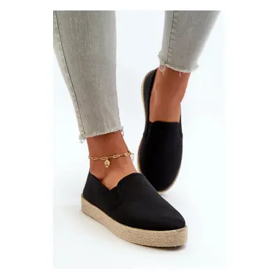 PE1 Női platform Espadrilles Black Naloenma