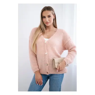 Kesi Włoski Button-down sweater powder pink