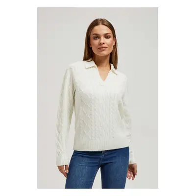 V-neck sweater with collar