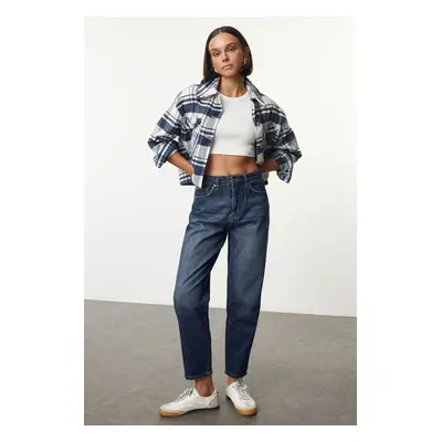 Trendyol Dark Blue Normal Waist Mom Jeans