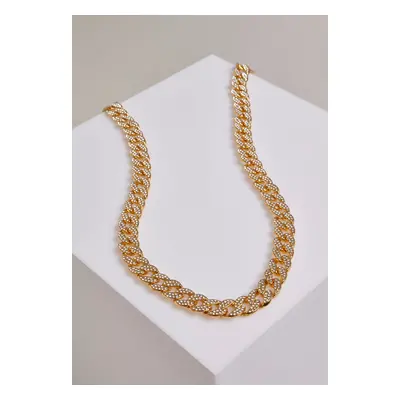 Necklace with rhinestones - golden colors