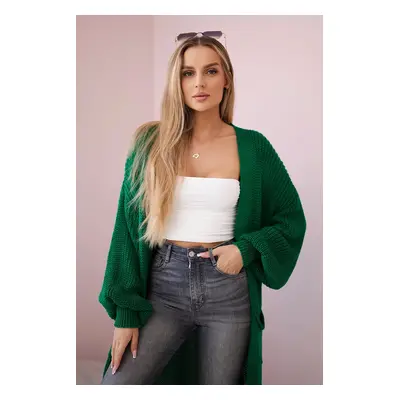 Kesi Włoski Sweater long cardigan green