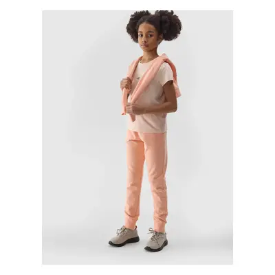 Girls' jogger sweatpants 4F - coral