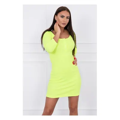 Nap Neck Dress Yellow Neon